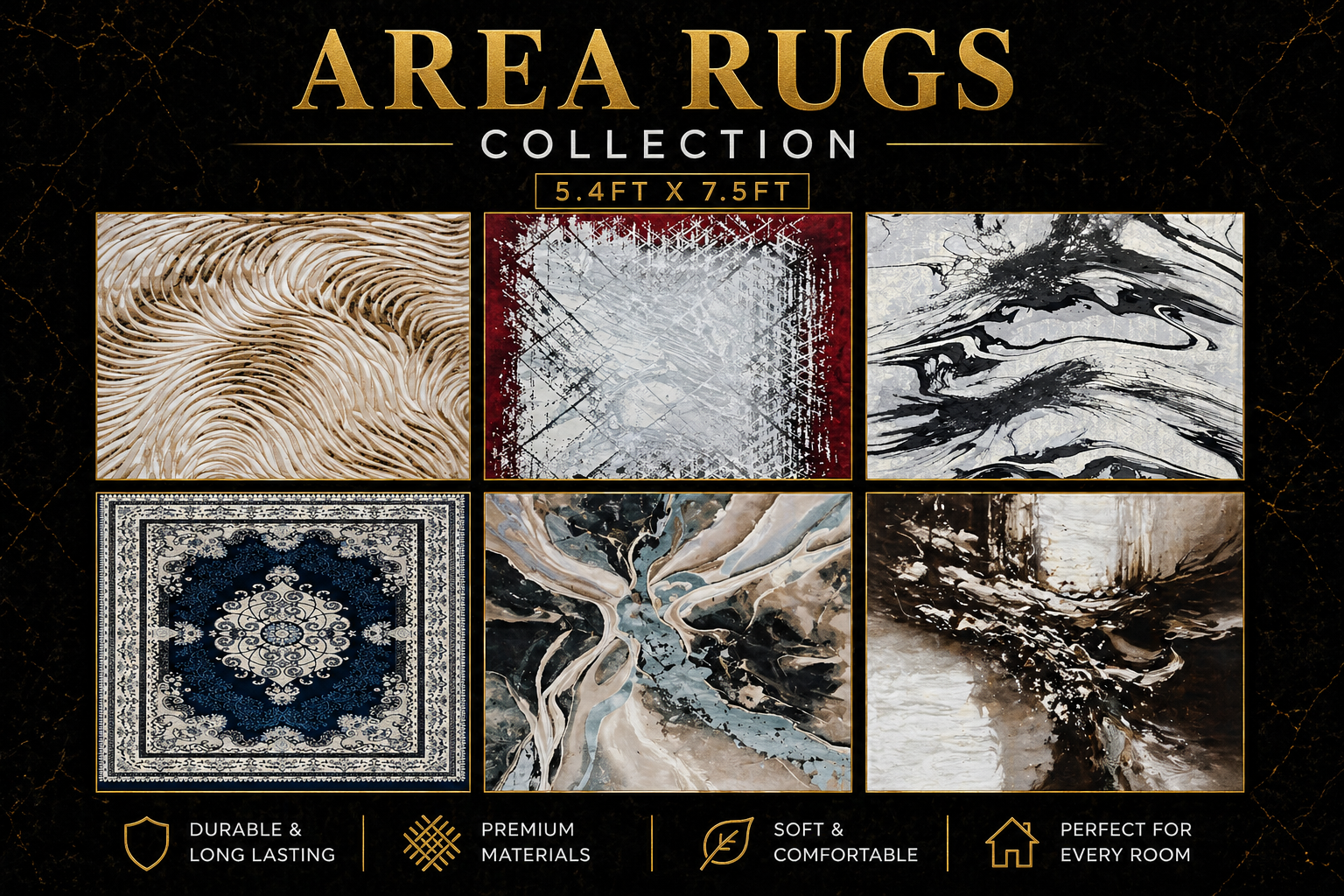 Area Rugs – 5.4ft x 7.5ft