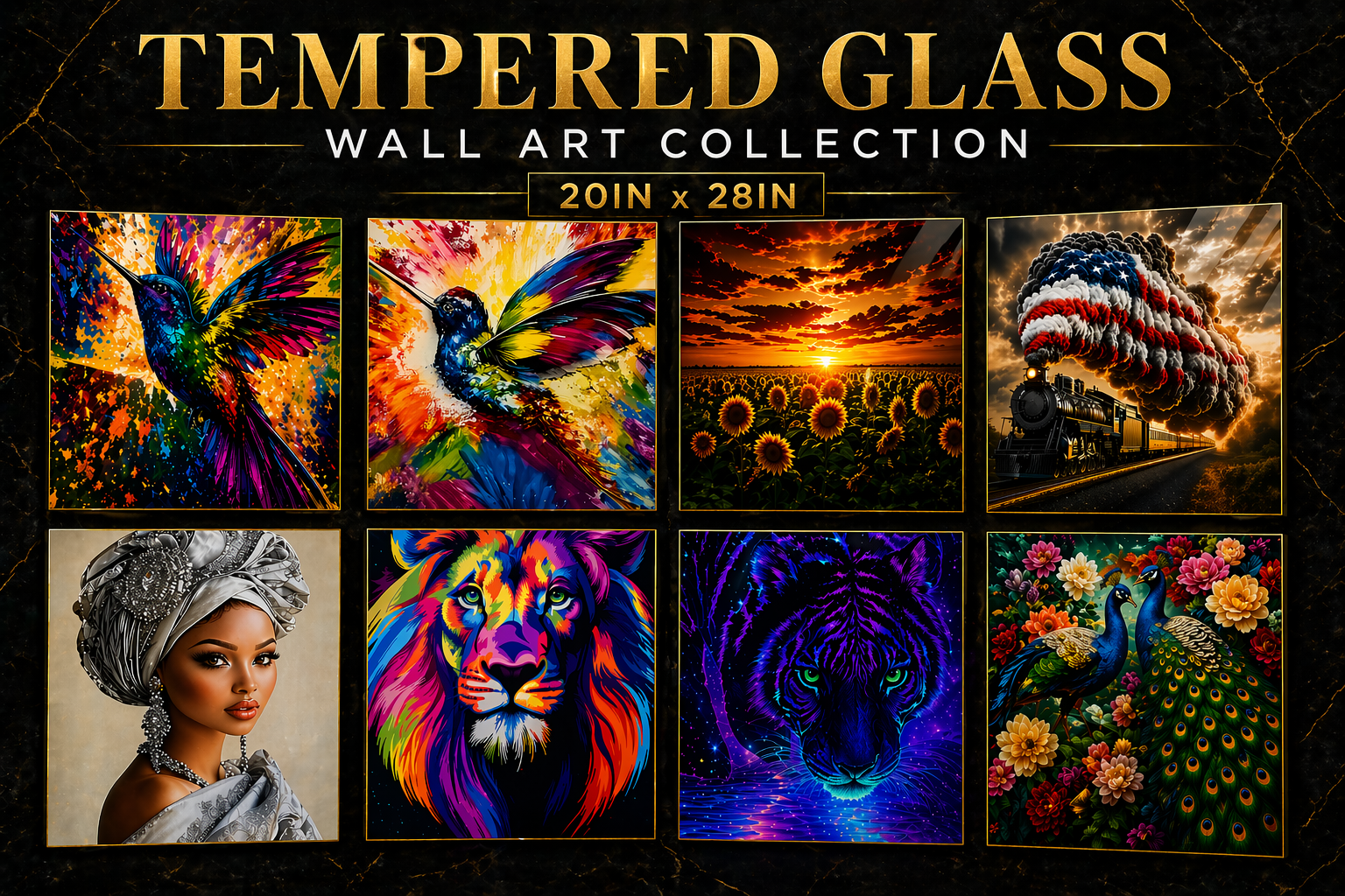 3 Pack Tempered Glass Art – 20in x 28in
