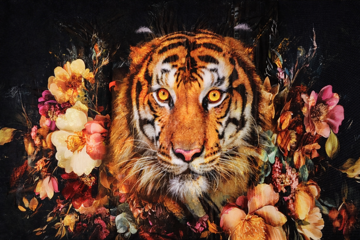 #1014L- Floral Tiger