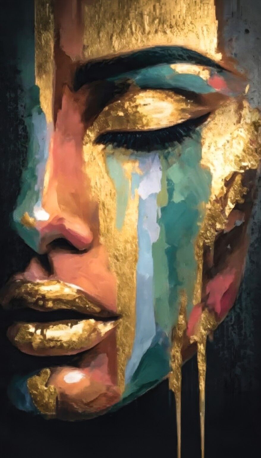#2020L- Gilded Muse Abstract Portrait