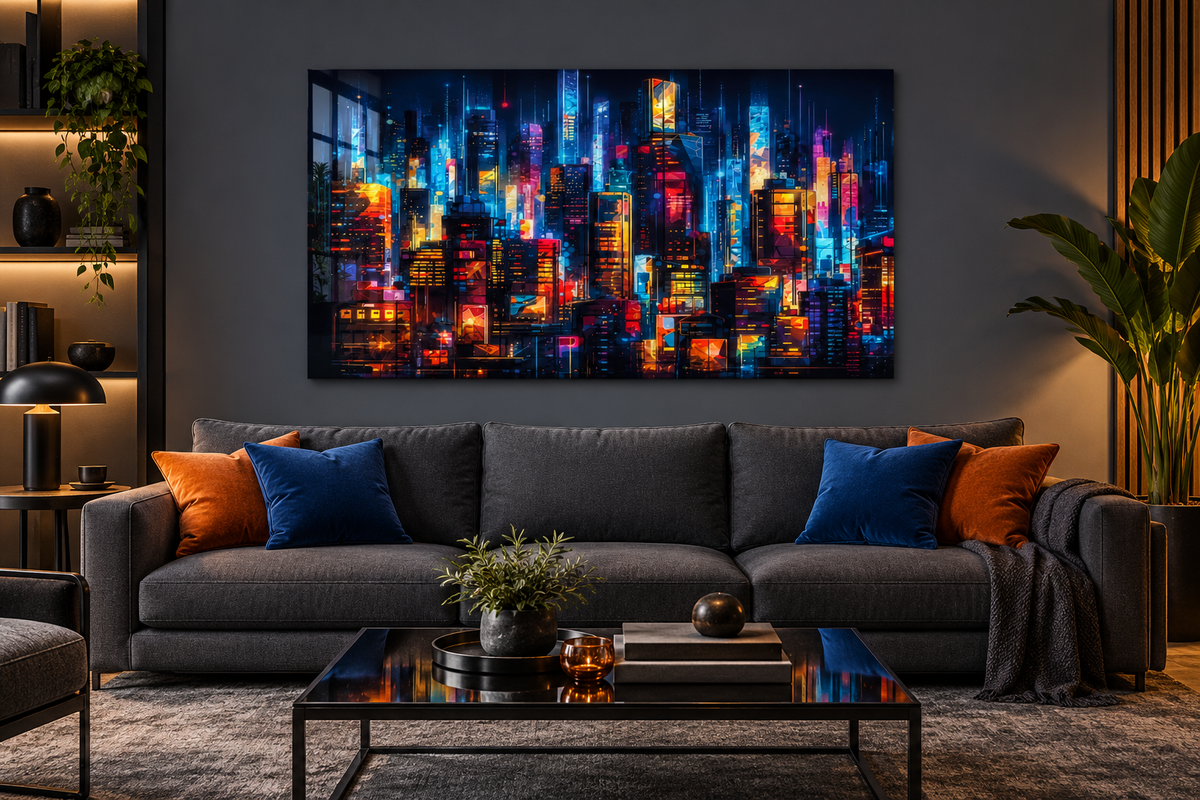 #2130L- Neon Metropolis Cityscape