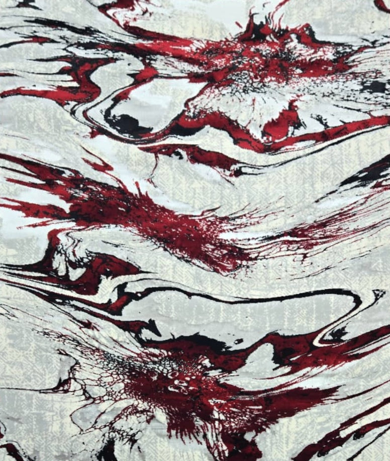 Drift Red Abstract Marble Rug 5.4x7.5