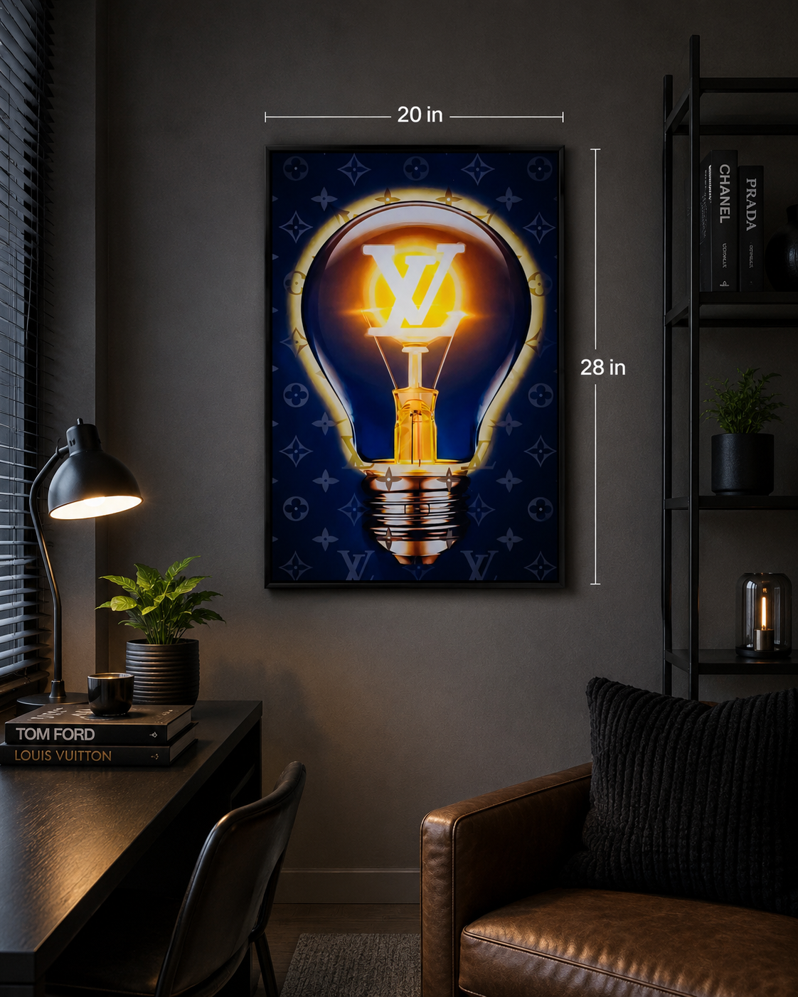 Luxury Illuminated Light Bulb 20in x 28in