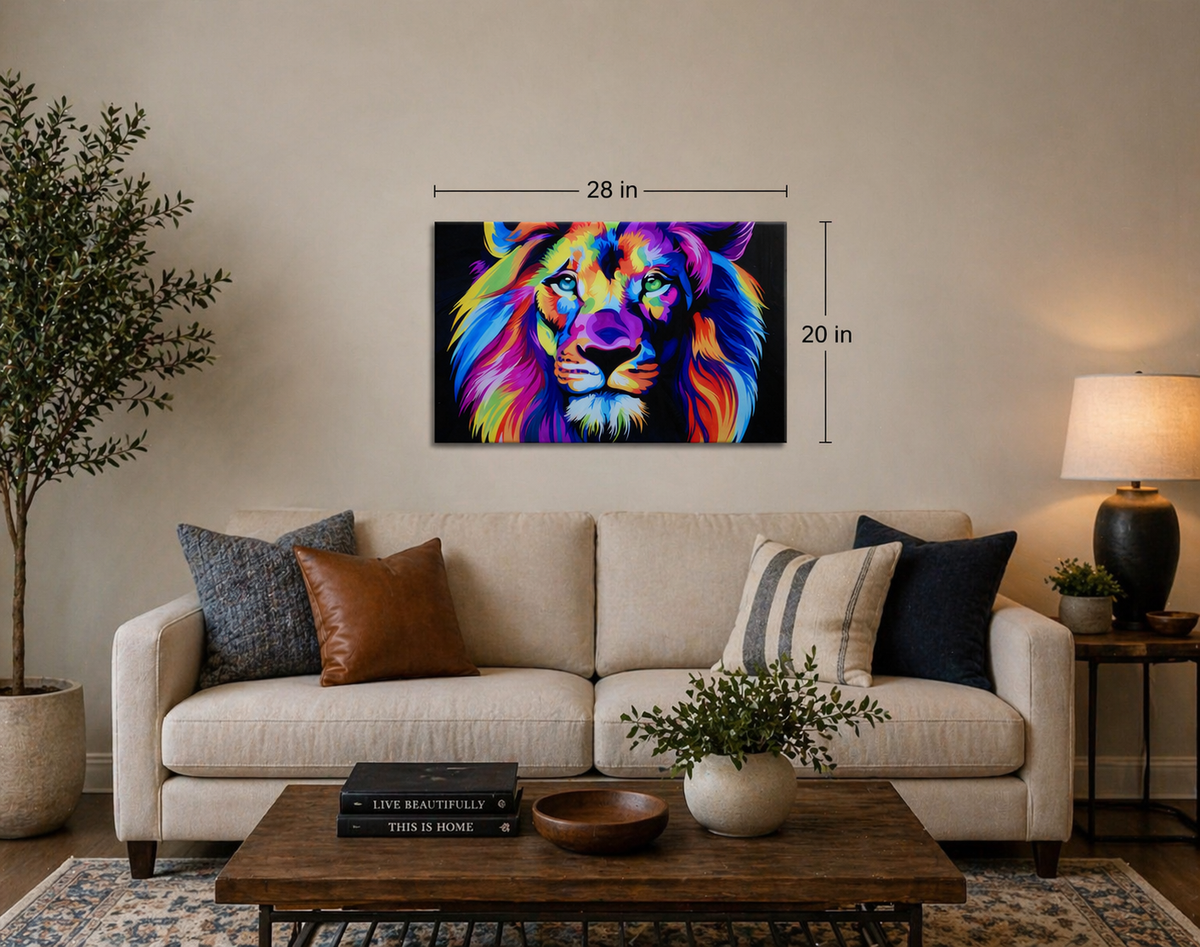Neon Lion 20in x 28in