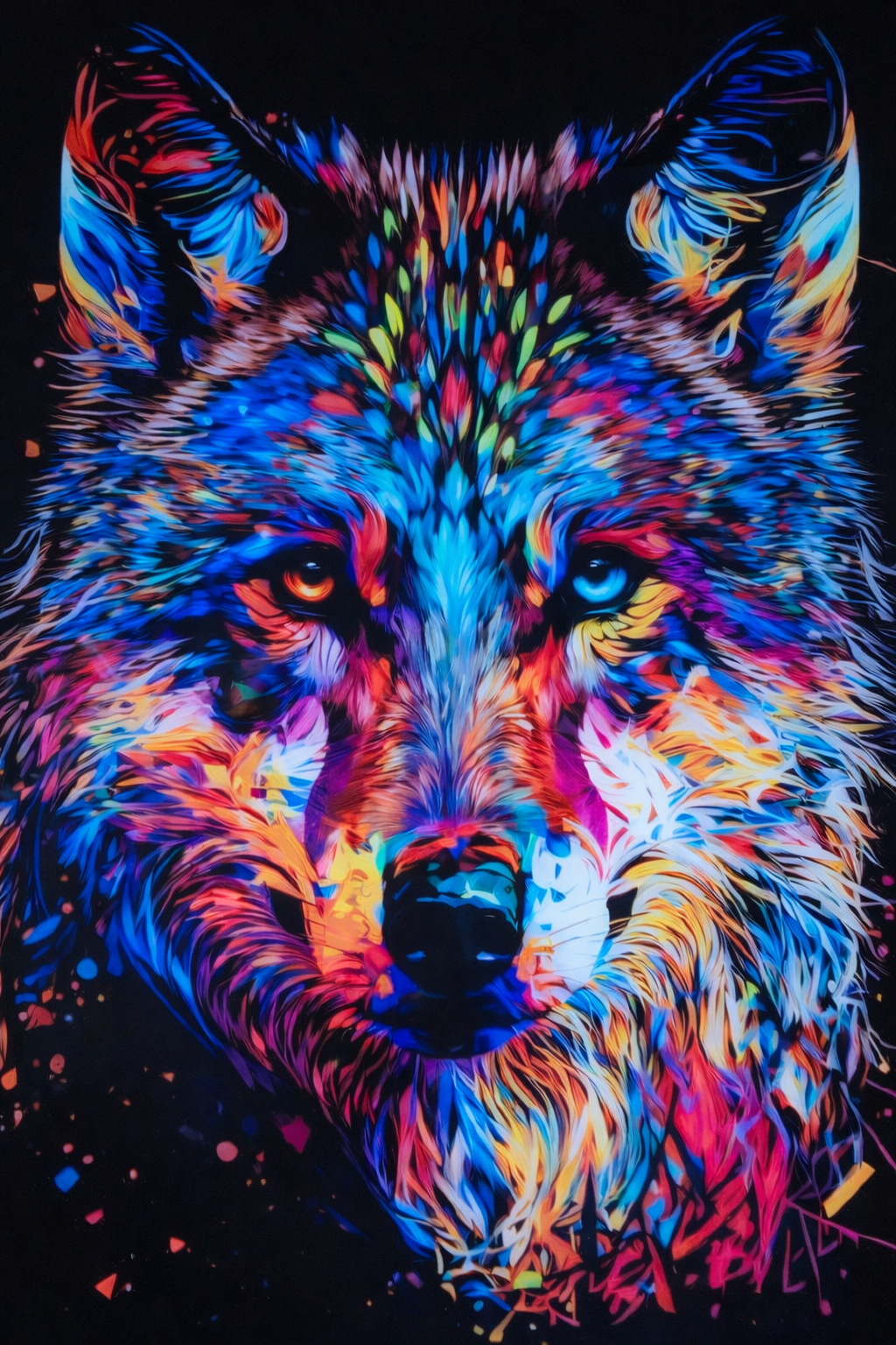 Neon Wolf 20in x 28in