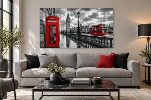 #2095L- London in Red Cityscape