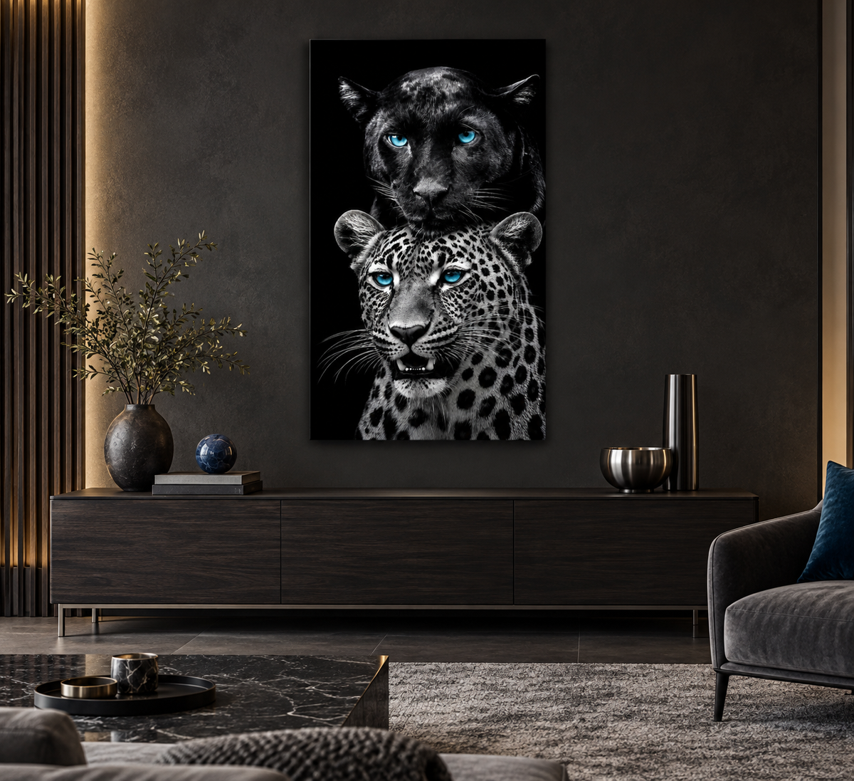 #2085L- Midnight Guardians Panther and Leopard