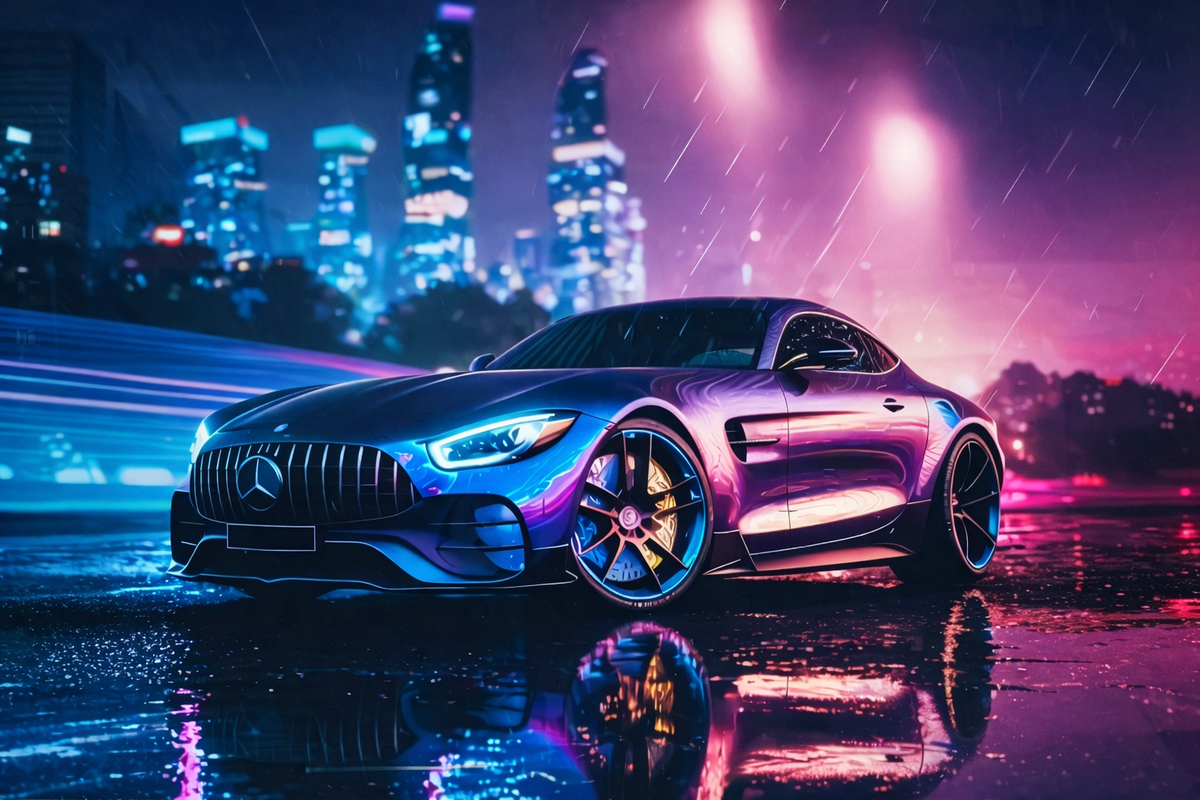 #1212L- Neon Luxury Sports Car