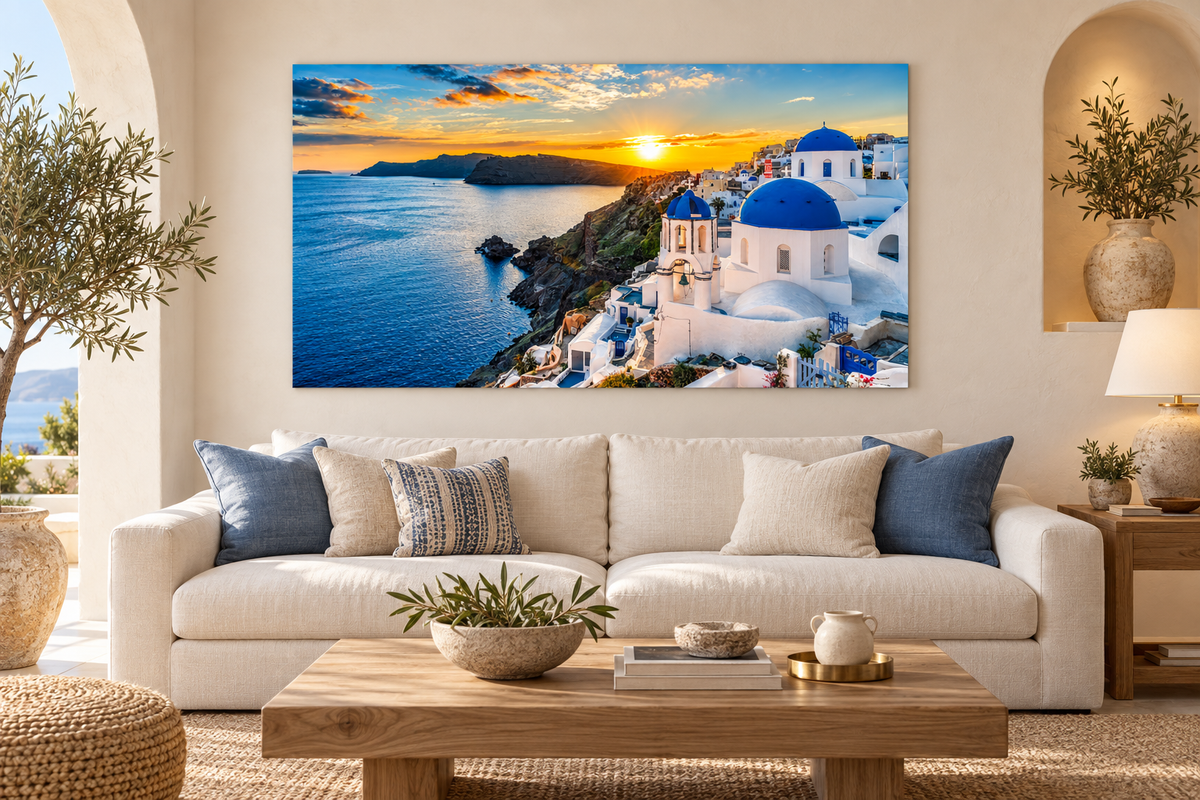 #2110L- Santorini Sunset Greek Island