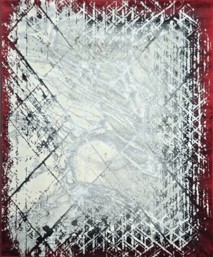 Legacy Red Abstract Rug 5.4x7.5