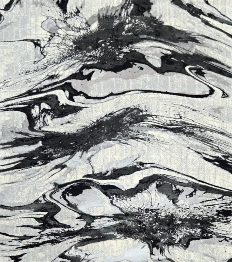 Drift Grey Abstract Marble Rug 5.4x7.5