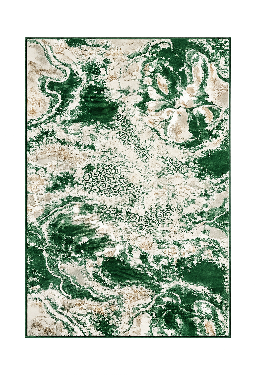 Neptune Green Abstract Area Rug – 5.4x7.5 & 8x10