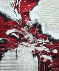 Cascade Red Abstract Marble Area Rug – 5.4 x 7.5 ft