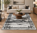 Mira Gray Abstract Marble Area Rug – 5.4′ x 7.5′ & 8′ x 10′