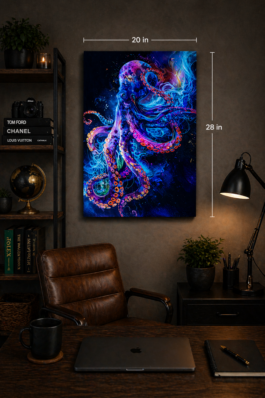 Neon Octopus 20in x 28in