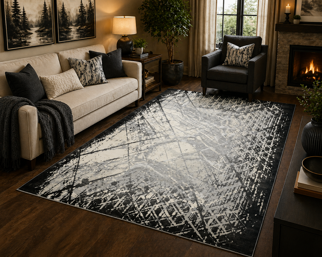 Legacy Grey Abstract Rug 5.4x7.5