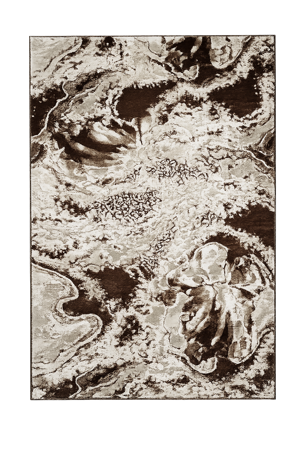 Neptune Brown Abstract Area Rug – 5.4x7.5 & 8x10