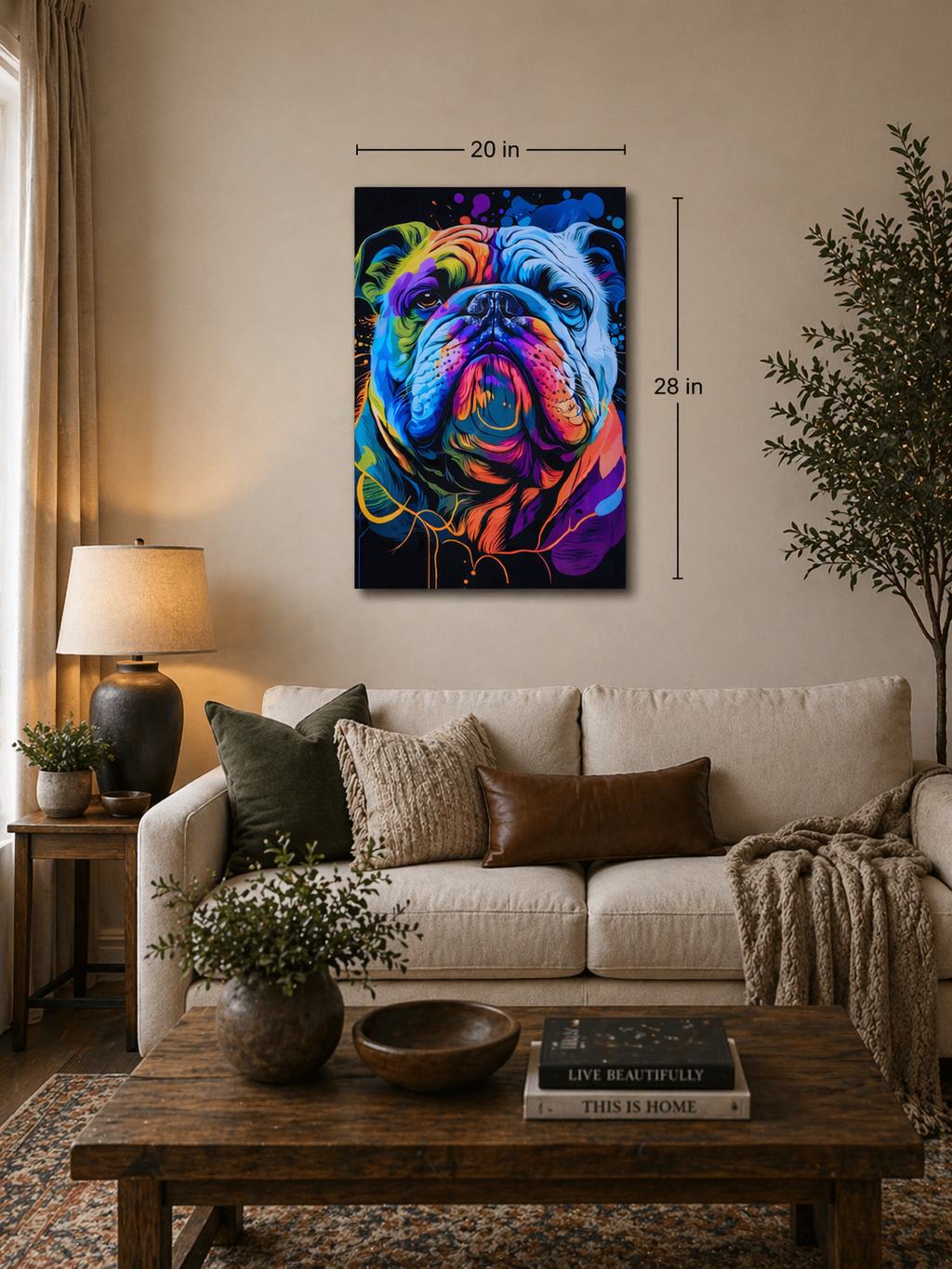 Neon Bulldog 20in x 28in
