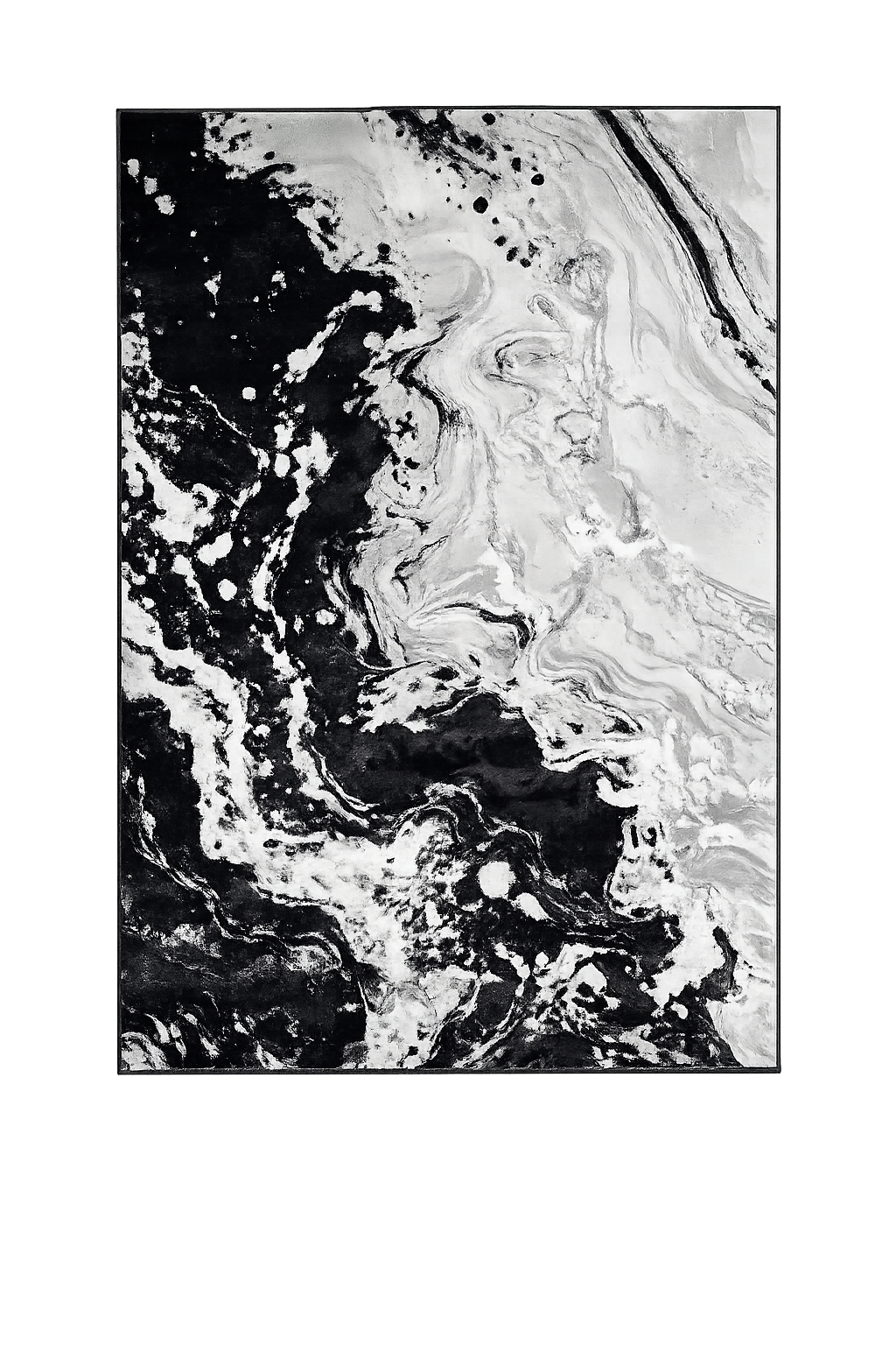 Haven Black Abstract Area Rug – 5.4x7.5 & 8x10