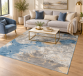 Monaco Blue Abstract Area Rug – 5.4x7.5 & 8x10