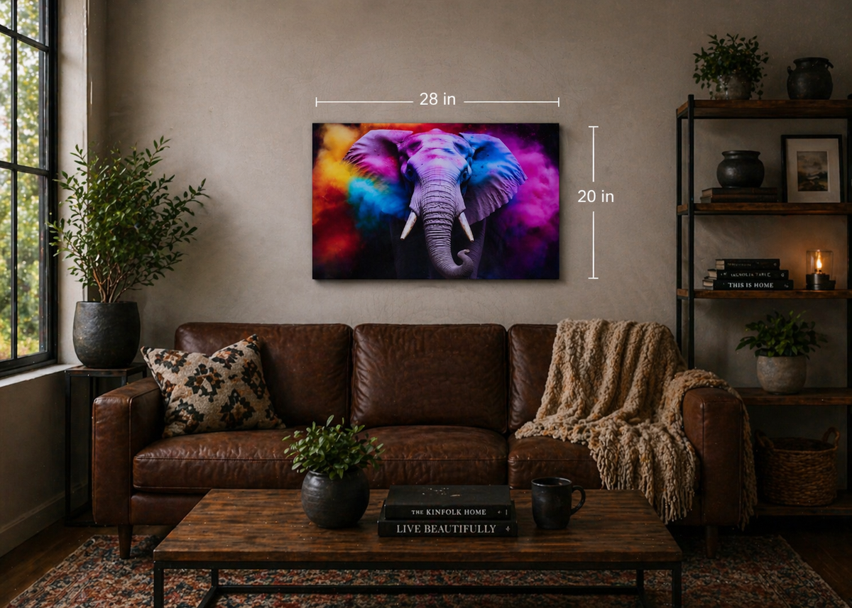 Color Burst Elephant 20in x 28in