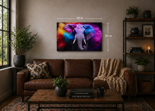 Color Burst Elephant 20in x 28in