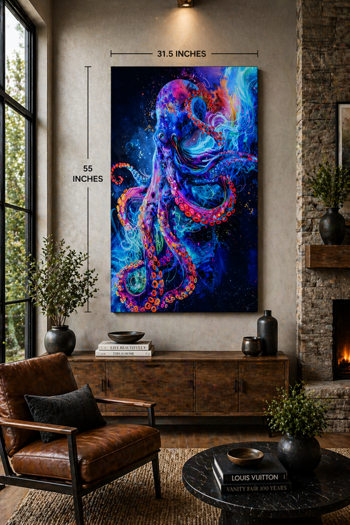 #1019L- Cosmic Neon Octopus