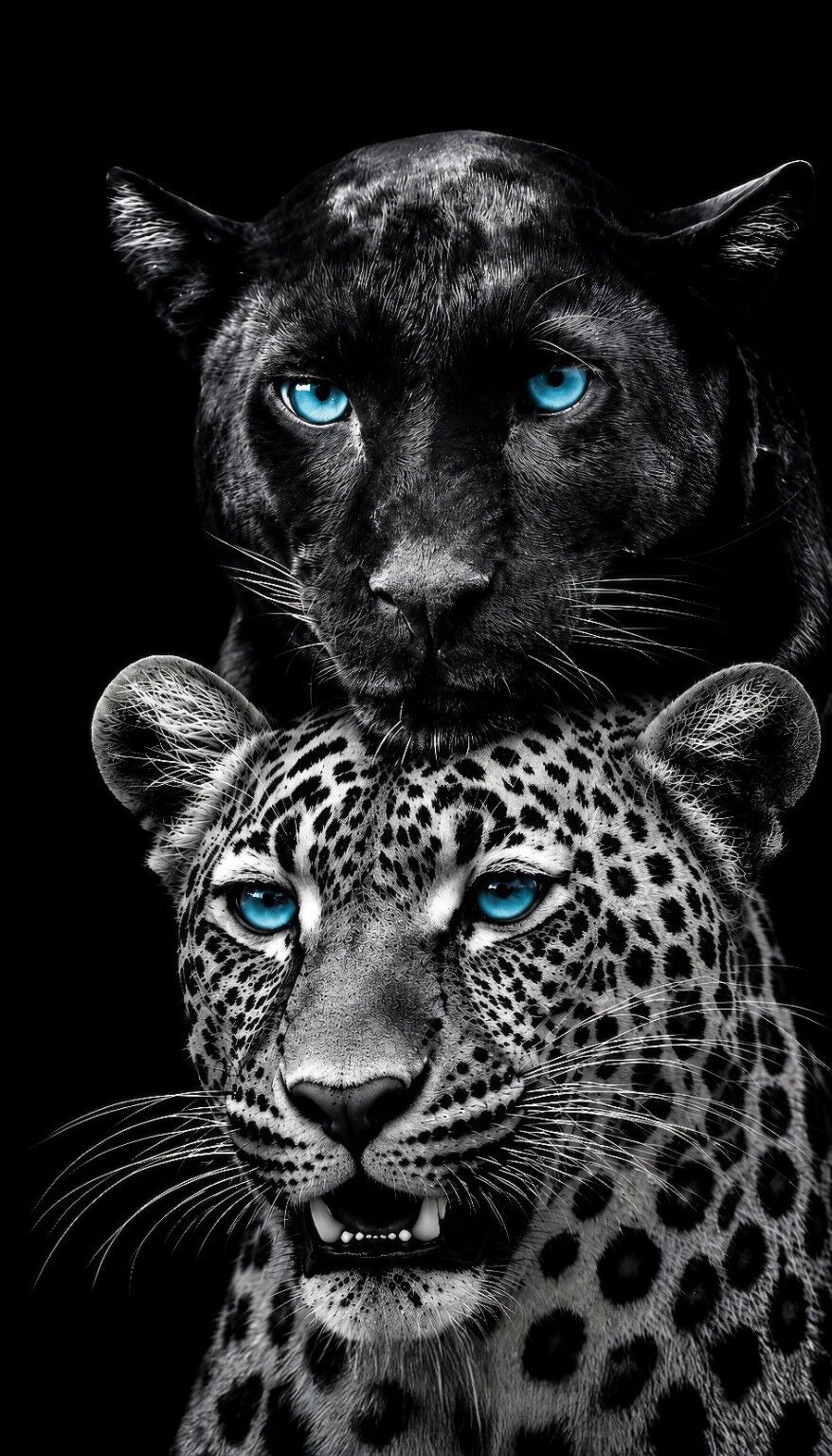 #2085L- Midnight Guardians Panther and Leopard