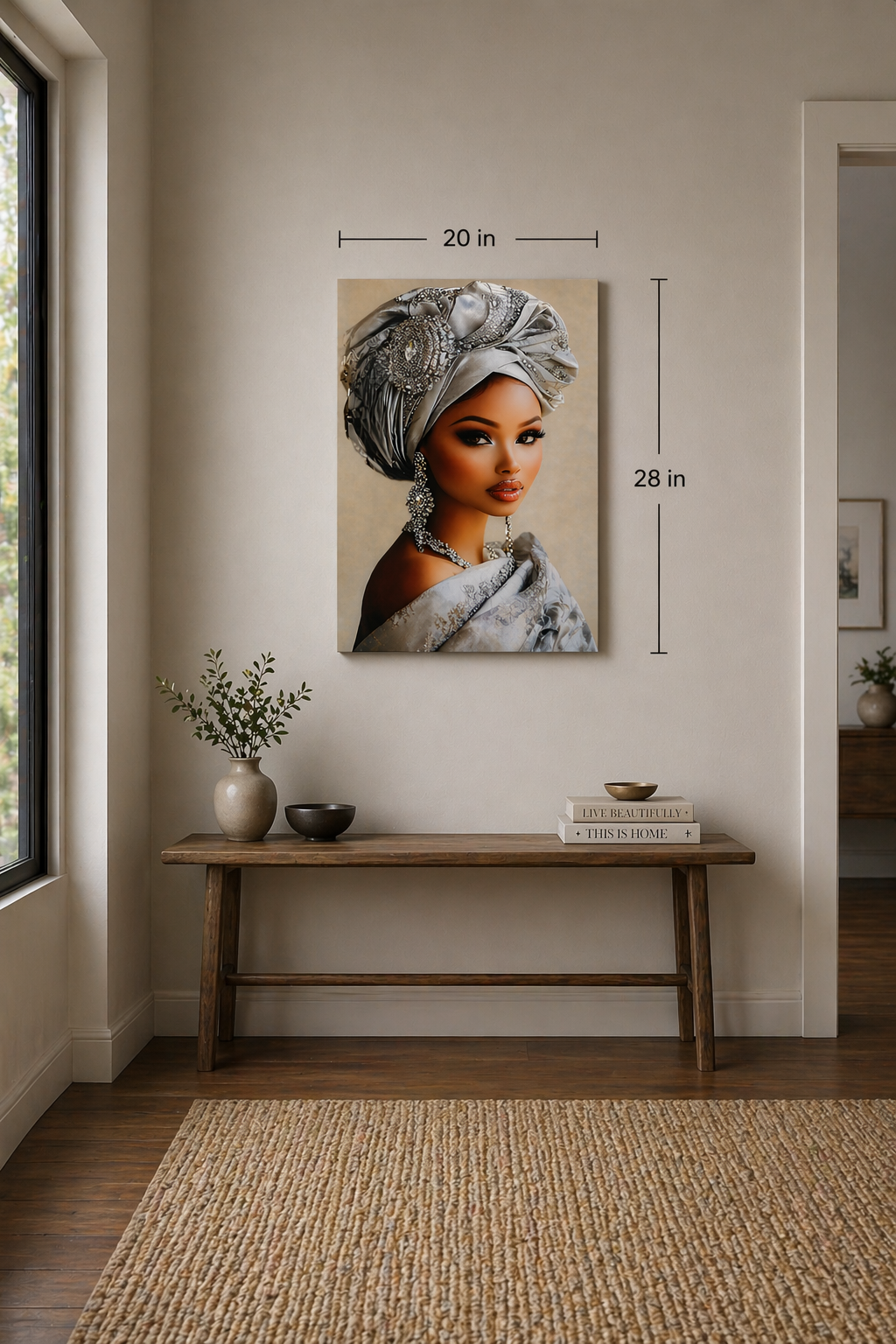 Elegant Silver Queen 20in x 28in