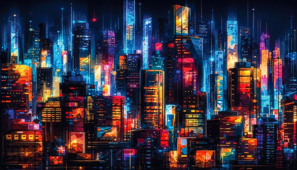 #2130L- Neon Metropolis Cityscape