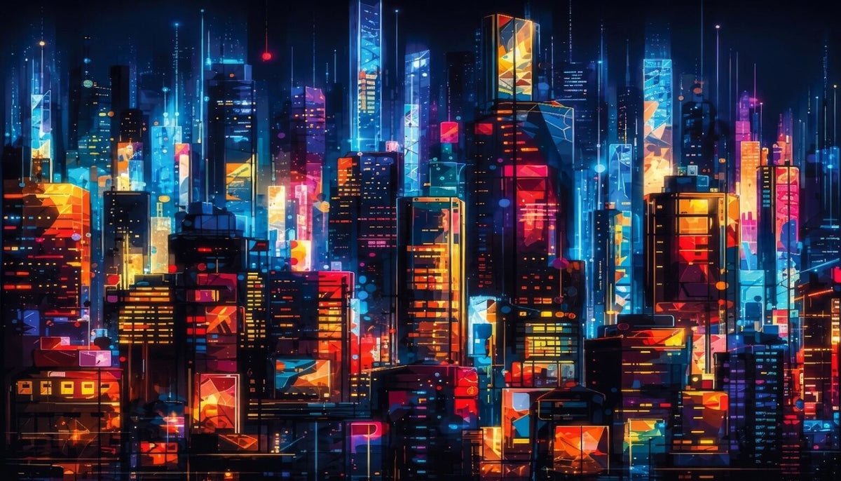 #2130L- Neon Metropolis Cityscape