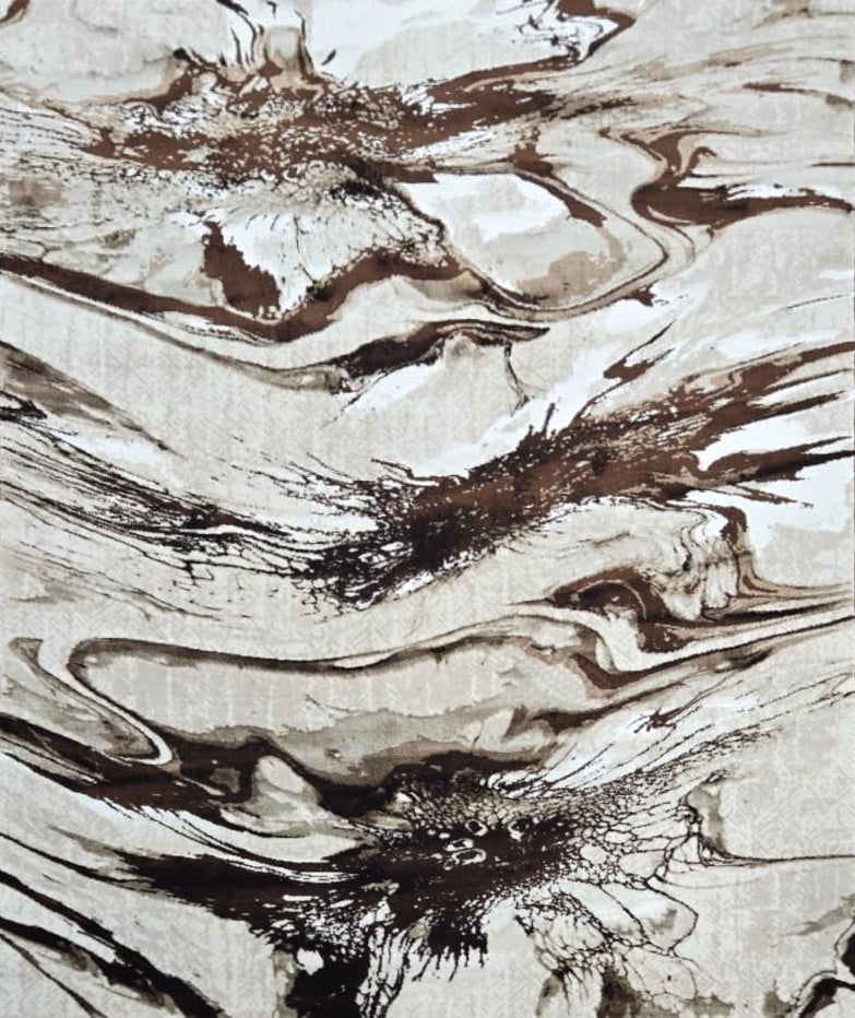 Drift Brown Abstract Marble Rug 5.4x7.5