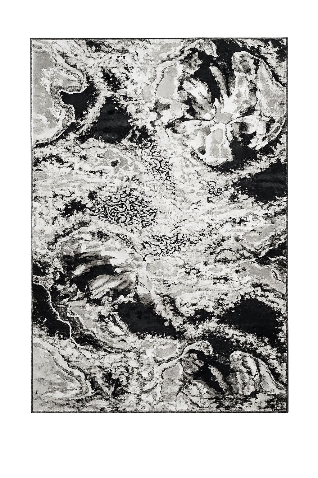 Neptune Black Abstract Area Rug – 5.4x7.5 & 8x10