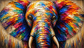 #2140L- Vibrant Majesty Colorful Elephant