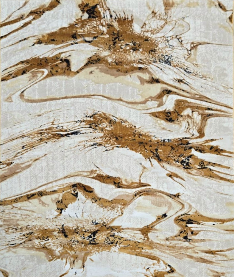 Drift Gold Abstract Marble Rug 5.4x7.5