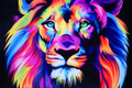 Neon Lion 20in x 28in